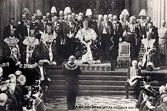 Apertura solemne del Riksdag sueco, 1905.