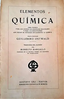 Portada libro Elementos de Química de Ostwald