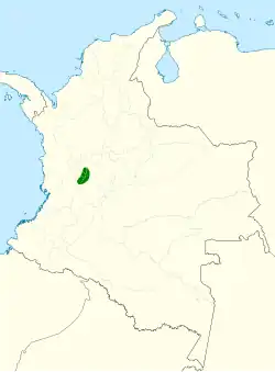 Distribución geográfica del colibrí chivito del Nevado del Ruiz