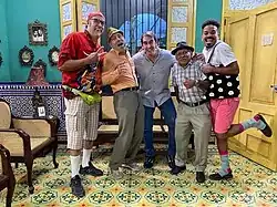 Pánfilo, Chequera, Isidoro y Chacón junto al director del programa Ignacio Hernández en 2021