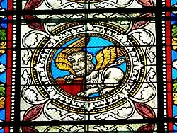 El león de san Marcos, detalle de un vitral