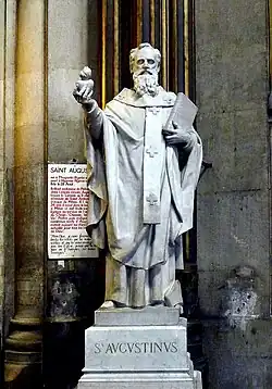 Estatua de san Agustín, obras de Jean-Marie Bonnassieux.