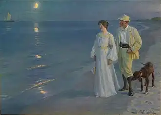 Tarde estival en la playa de Skagen. El artista y su esposa, de Krøyer, 1899.