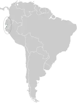Distribución geográfica del anambé pizarra.
