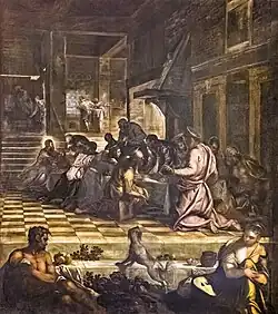 El original de Tintoretto en la Scuola Grande di San Rocco.