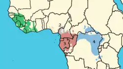 Distribución de las subespecies: