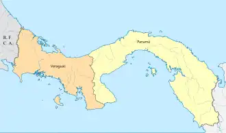 Provincias del istmo de Panamá entre 1831-1840.
