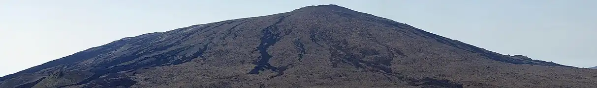 Panorama del pitón de la Fournaise (lado expuesto al oeste).