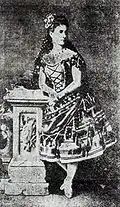 Ekaterina Vázem en el papel de Paquita. San Petersburgo, 1881