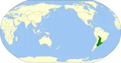 Distribución geográfica de la cardenilla crestada.