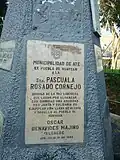 Placa de homenaje a Pascuala Rosado