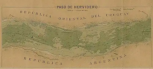 Desembocadura del A. Hervidero, arriba (derecha). Paso de Hervidero.