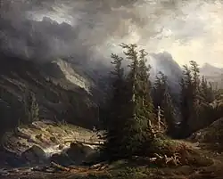 Camino de Grimsel a Handeck, de Diday, 1855.