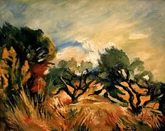 Campos de olivos en la Provenza (1953).