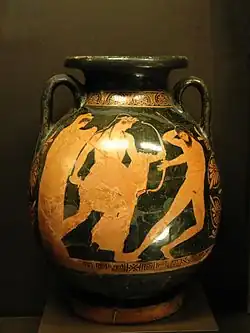 París, Louvre G 375:Apolo y Ticio. Pélice de Polignoto.