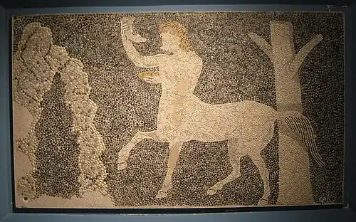 Mosaico del s. III a. C. expuesto en el Museo Arqueológico de Pela.