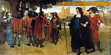 Penn meets the Quaker. mural del edificio del Capitolio en Harrisburg por Violet Oakley