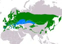 Distribución de Periparus ater