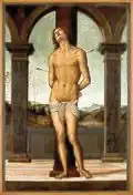 Pietro Perugino (Italiano, 1447/49-1523) San Sebastián en la Columna, c.1500/10.