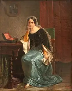Frédéric Peyson, Marguerite de Bourgogne assise, hacia 1844