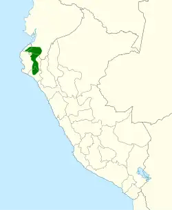 Distribución geográfica del ermitaño de Porculla.