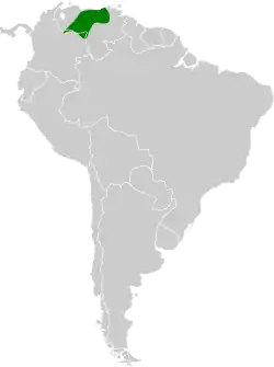 Distribución geográfica del bienteveo barbiblanco.