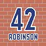 Jackie Robinson, 2B. Retirado en todos los equipos de Grandes Ligas en 1997.