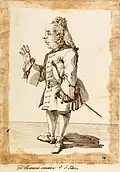 Caricatura del compositor Giovanni Bononcini, 172.