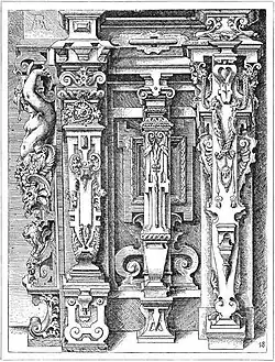 Pilastras y gaines jónicas (pl. 100).