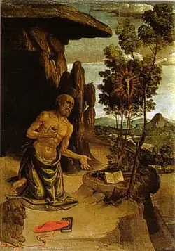 San Jerónimo en el desierto (Pinturicchio),[11]​ ca. 1475.