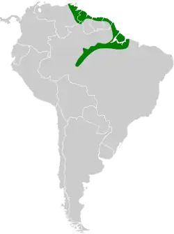 Distribución geográfica del saltarín cabecinaranja.