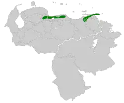 Distribución geográfica del frutero hermoso.