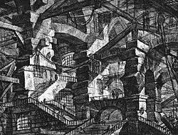 Grabado de la serie Le Carceri d'Invenzione, de Piranesi.