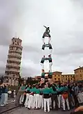 Torre de set en Pisa, Castellers de Vilafranca, 1988