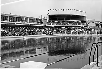 Inauguración de la piscina de la Praia das Macas, 1952