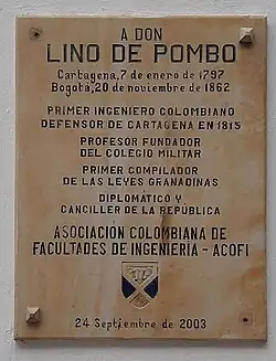Placa Conmemorativa Don Lino de Pombo