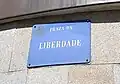 Placa de la Plaza de la Libertad