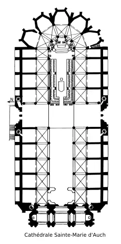 Planta de la catedral de Auch