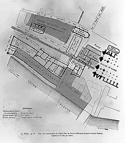 Plano que muestra las sucesivas ampliaciones de la explanada entre el siglo XII y finales del siglo XIX