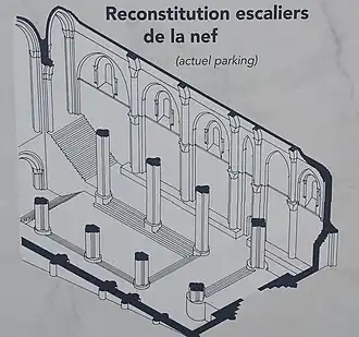 Plano de la antigua nave de San Eutropio con su juego de escalinatas