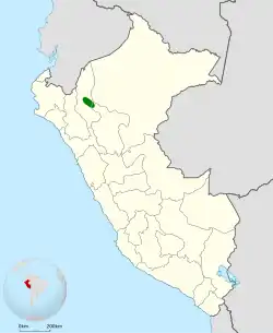 Distribución geográfica del titirijí de Lulú.