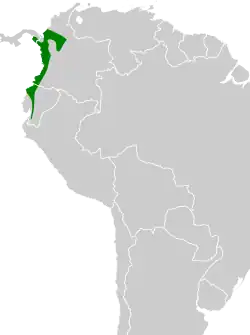 Distribución geográfica del hormiguero colicorto.