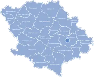 División en raiones del óblast