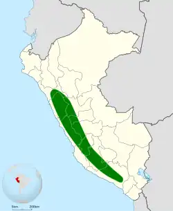Distribución geográfica del colibrí colibronce