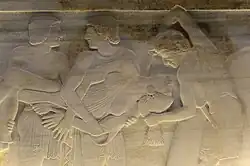 El sacrificio de Políxena en el sarcófago epónimo (detalle).