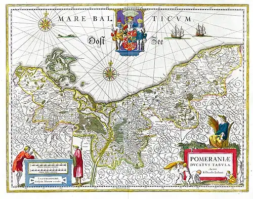 Pomerania, mapa del siglo XVII