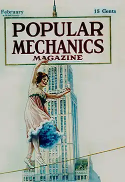 Ilustración a acuarela de Bird Millman en la portada de la revista Popular Mechanics (1917)