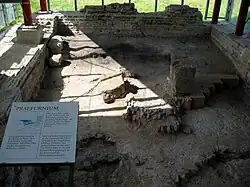 El sistema de calefacción de las termas.