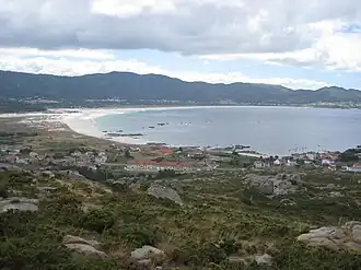 Playa de Carnota desde Caldebarcos.