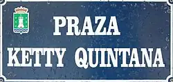 Cartel de la Plaza Ketty Quintana en Cee